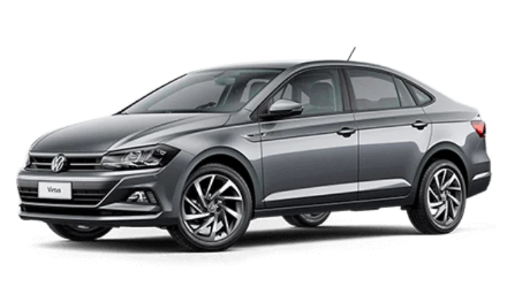 Volkswagen Virtus turbo automático, sedã confortável para alugar com a Bumba em Florianópolis
